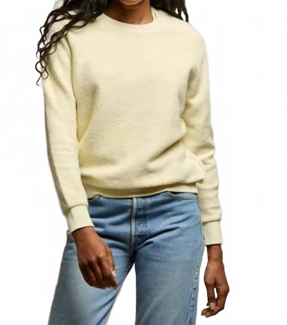 NEW PERFECTWHITETEE women's french terry top in custard